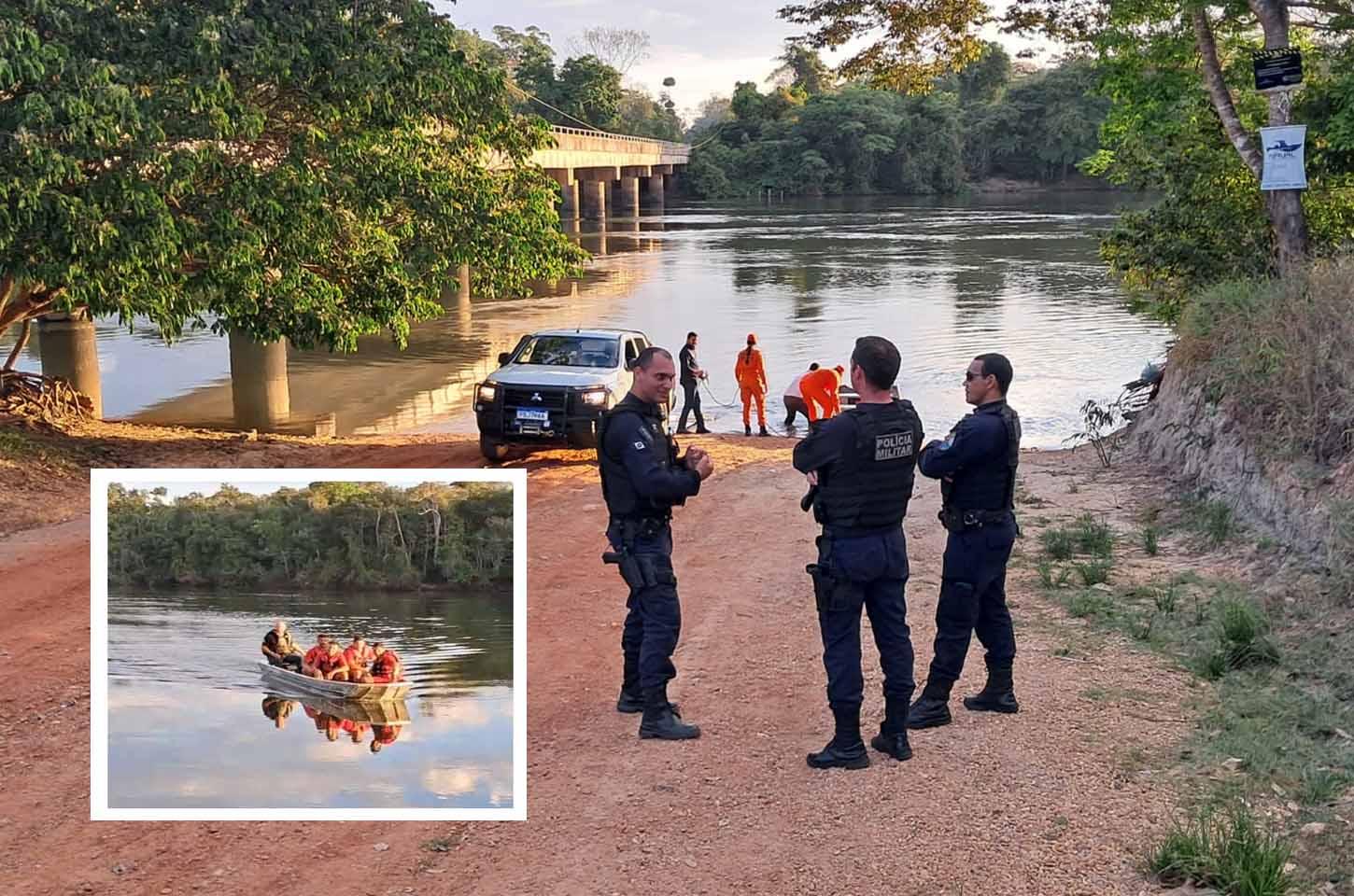Jovem desaparece em trecho de pedras e corredeiras do Rio Arinos em Juara. Buscam continuam