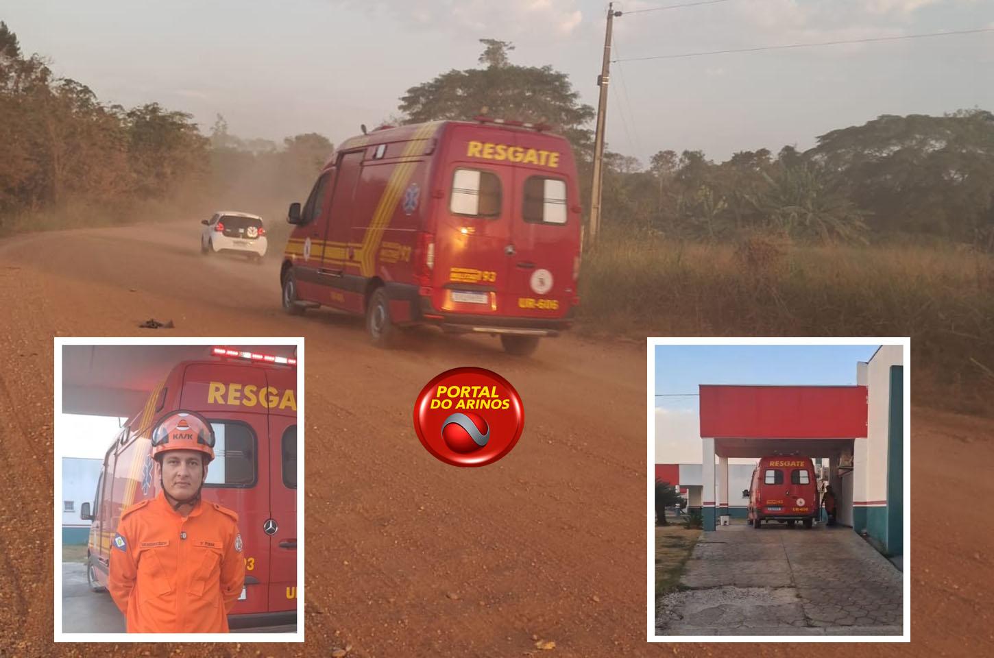 Casal foi hospitalizado em Juara após se acidentar com moto na Estrada da Balsa em Juara