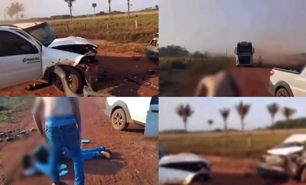 Poeira reduz visibilidade e acidente grave é registrado na Estrada do Tatu entre Juara e Tabaporã