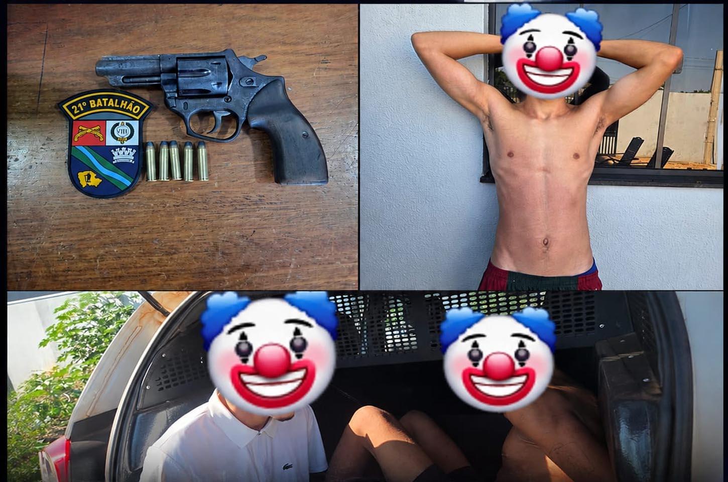 Polícia Militar apreende dois menores e encontrou revólver usado em suposto roubo em Juara