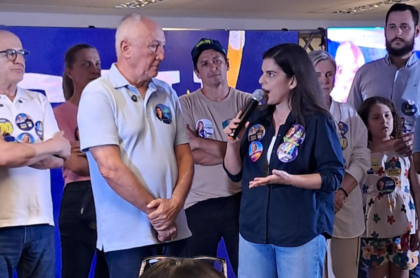 Carlos Sirena e Sandy de Paula lançaram candidaturas com apoio de Pivetta em Juara