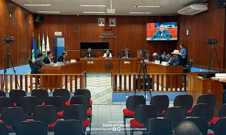 Vereadores de Juara realizam nesta segunda-feira, dia 14, a 22ª Sessão Ordinária de 2026